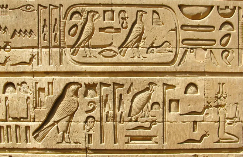 Luxor temple hieroglyphs